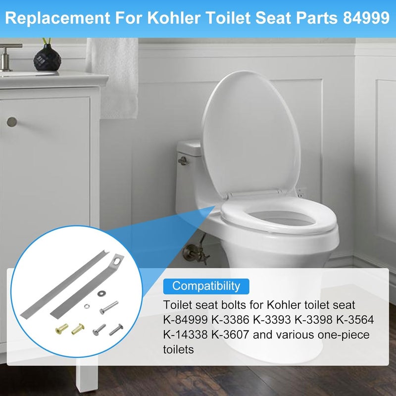 Llhhs 84999 Toilet Seat Anchor Kit for Kohler Toilet Seat Replacement Parts,Bolts & Screws for Kohler Toilet Parts,Compatible with K-84999 K-3386 K-3393 K-3398 K-3564 K-14338 K-3607 - Image 4